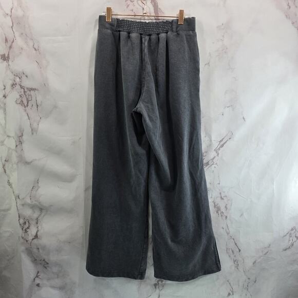 Anthropologie Sweatpants Womens XS Gray Wide Leg Burn Out Slit Daily Practice - Picture 5 of 13